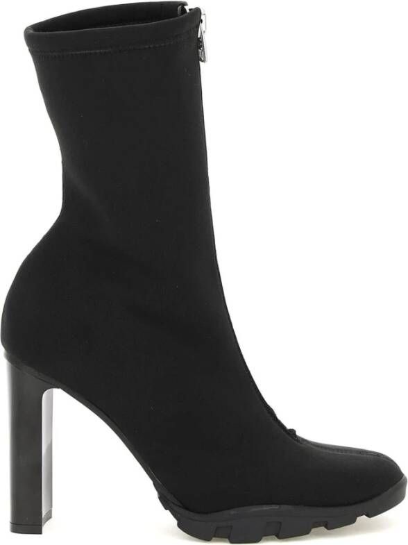 Alexander mcqueen Slim Tread Rubber Enkellaarzen Black Dames