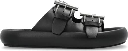 alexander mcqueen Slippers met logo Black Heren