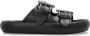 Alexander mcqueen Zwarte leren gesp-slides Black Heren - Thumbnail 3
