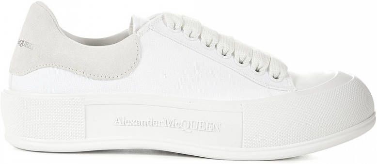 Alexander mcqueen Deck Lace Up Plimsoll sneaker van canvas met kalfssuède details