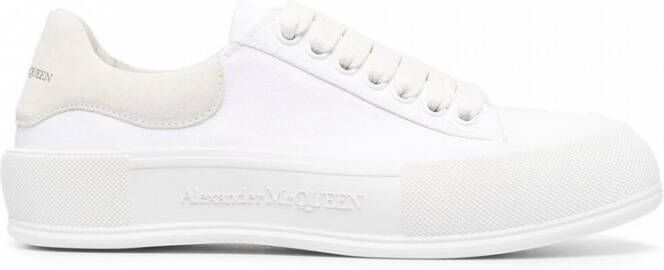 Alexander mcqueen Deck Lace Up Plimsoll sneaker van canvas met kalfssuède details