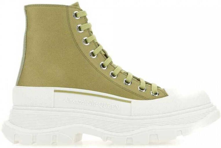 Alexander mcqueen Olijfgroene Canvas Tread Slick Sneakers Groen Dames