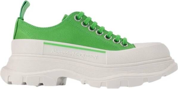 Alexander mcqueen Canvas Lage Sneakers met Vetersluiting White Dames - Foto 6