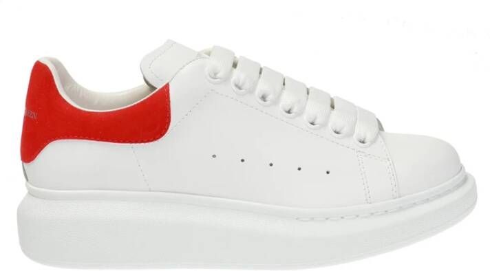 Alexander mcqueen Witte Leren Sneakers met Rode Suède Spoiler White Heren - Foto 6