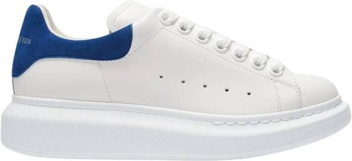 alexander mcqueen Sneakers Oversize in White Leather and Blue Heel Wit Dames