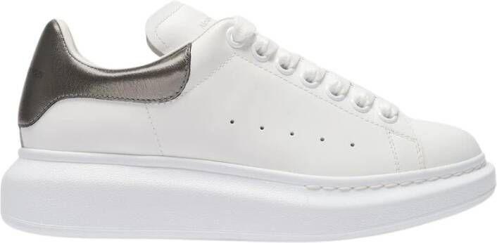 Alexander mcqueen sneakers oversized in wit leer en zilveren hak Meerkleurig Dames