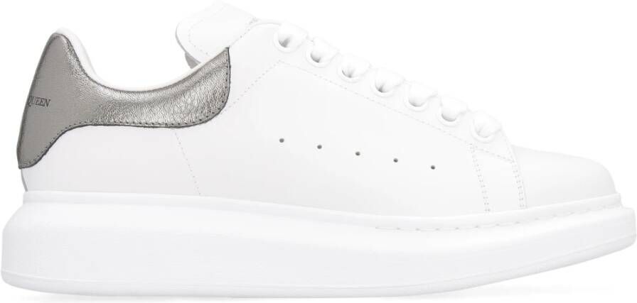 Alexander mcqueen sneakers oversized in wit leer en zilveren hak Meerkleurig Dames