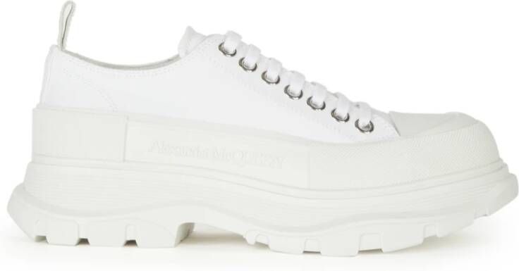 Alexander mcqueen Witte Veterschoenen met Rubberen Neuskap White