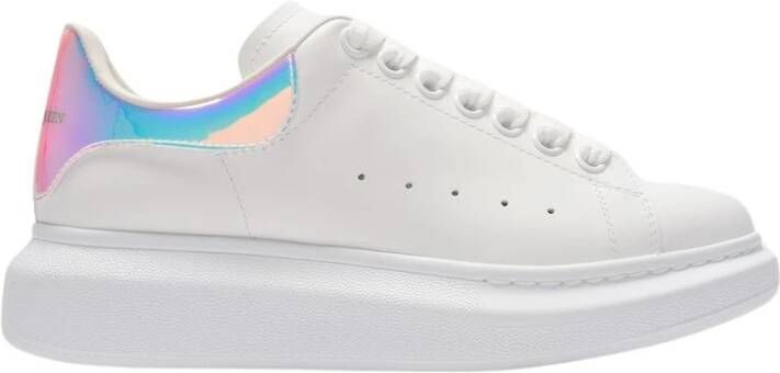 Alexander mcqueen Witte Leren Sneakers met Contrasterende Hiel Tab White Heren