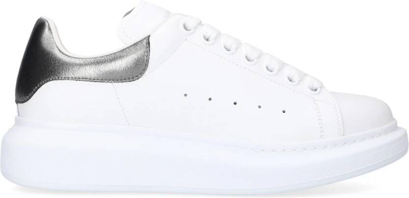 Alexander mcqueen sneakers oversized in wit leer en zilveren hak Meerkleurig Dames