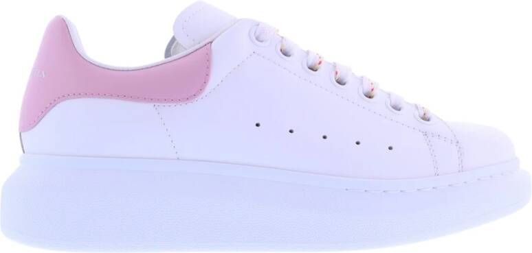 Alexander mcqueen Vernieuw je stijl met witte en porseleinroze leren sneakers Wit Dames