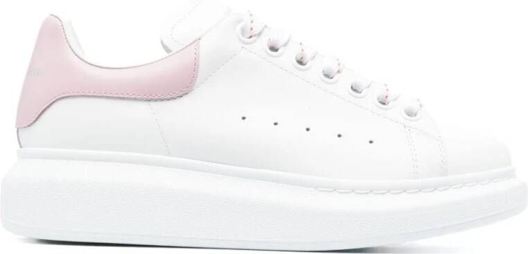 Alexander mcqueen Vernieuw je stijl met witte en porseleinroze leren sneakers Wit Dames