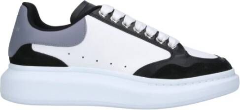 Alexander mcqueen Zwarte Leren Sneakers met Contrasterende Hiel Black Heren