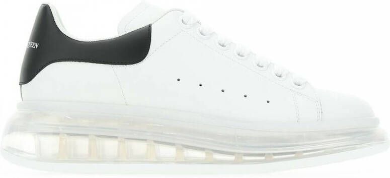 Alexander mcqueen Witte leren sneakers met zwarte hak Moderne stijl Wit Heren