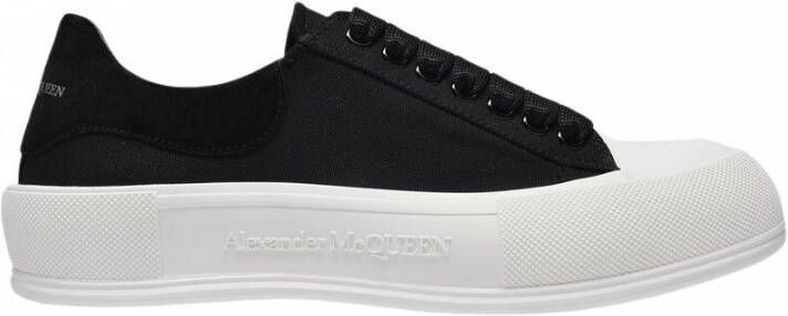 Alexander mcqueen Deck Lace Up Plimsoll sneaker van canvas met kalfssuède details