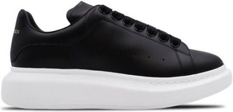 Alexander mcqueen Oversized Sneakers in Black Leather and Black Heel Wit Heren