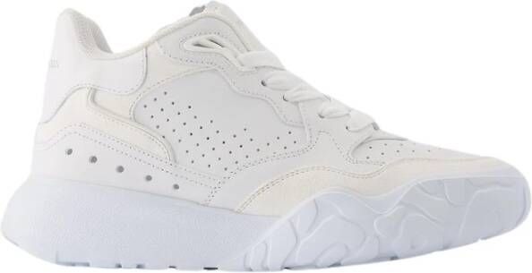 Alexander mcqueen Sportieve Wit Zilver Leren Tennisschoenen White Dames