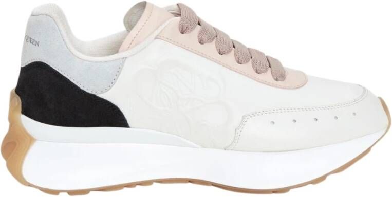 Alexander mcqueen Kleurrijke Sprint Runner Lage Sneakers White Dames