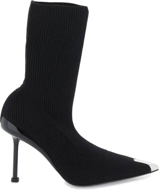 Alexander mcqueen Zwarte Leren Laarzen met Puntigeeus Black Dames