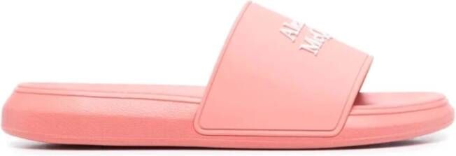 Alexander mcqueen Slippers & Mules Dames Sandal Leath.S.Rubb. Slider Lo in poeder roze