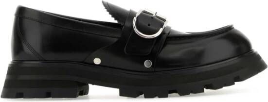Alexander mcqueen Stijlvolle Zwarte Leren Loafers Black Heren