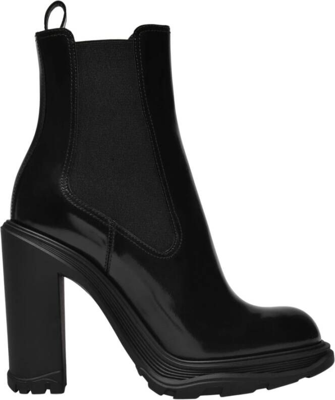 Alexander mcqueen Stijlvolle Chelsea laarzen met hak Black Dames