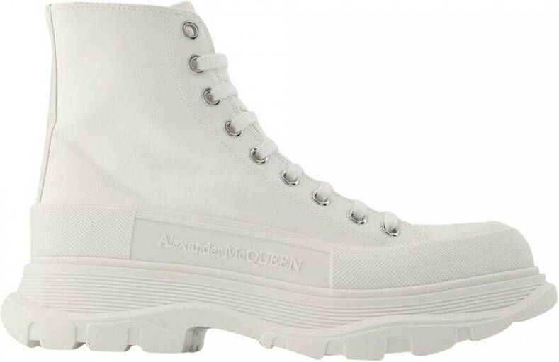 alexander mcqueen Tread Slick Sneakers in Fabric Wit Dames