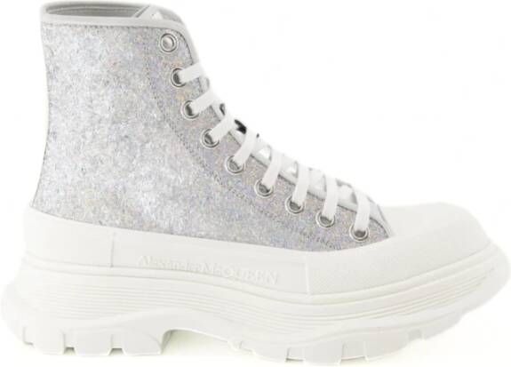 Alexander McQueen Tread Slick White Silver Laarzen