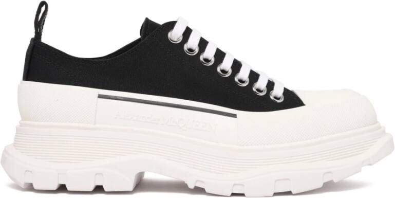 Alexander McQueen Tread Slick Zwart Wit Sneakers