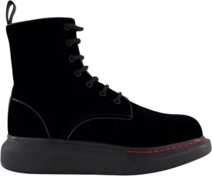 Alexander McQueen Velvet Lace-Up Hybrid Sneakers