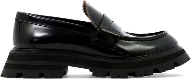 alexander mcqueen Wander Loafers Slip-On Leer Rubber Black Dames