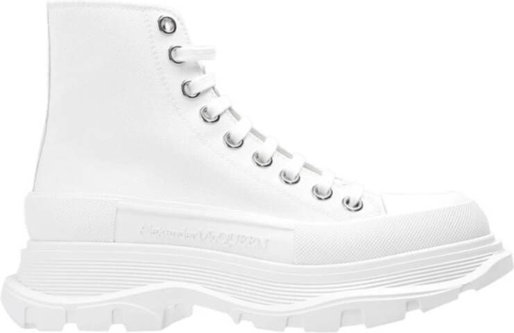 Alexander McQueen Witte bedrukte logo herensneakers