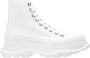 Alexander McQueen Witte bedrukte logo herensneakers - Thumbnail 1