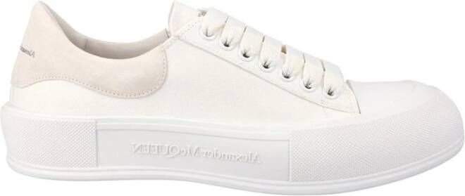 Alexander McQueen Witte Canvas Lace-Up Plimsoll Sneakers