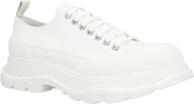 Alexander McQueen Witte Canvas Lage Sneaker