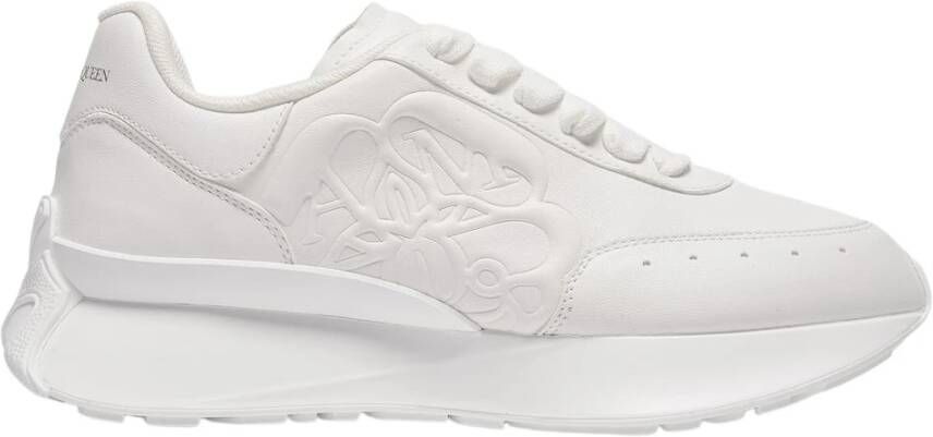 alexander mcqueen Witte Leren Oversized Court Sneakers Wit Dames