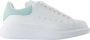 Alexander McQueen Witte Leren Sneakers met Zeegroene Hiel - Thumbnail 3
