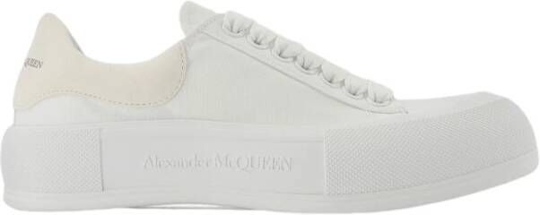 alexander mcqueen Witte Leren Oversized Sneakers Wit Dames