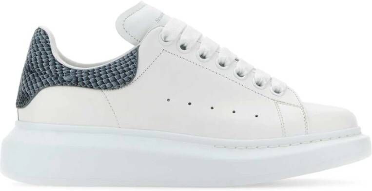 Alexander mcqueen Witte leren sneakers met bedrukte leren hiel White Dames