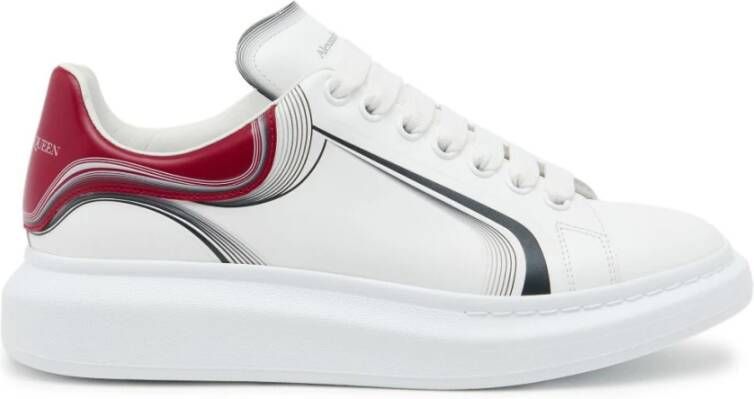 Alexander mcqueen Witte Leren Sneakers met Grafische Details White Heren