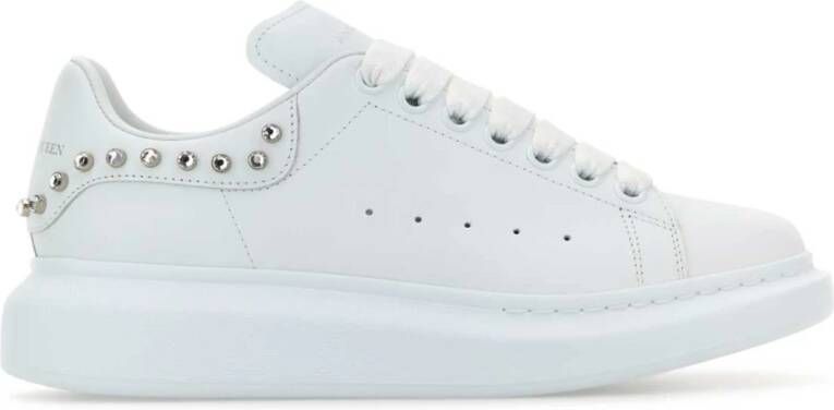 Alexander McQueen Witte Leren Sneakers met Hak