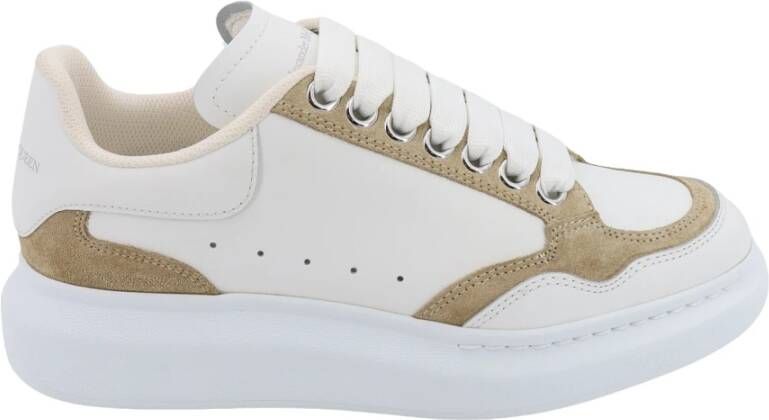 Alexander mcqueen Witte Leren Sneakers met Logo White Dames