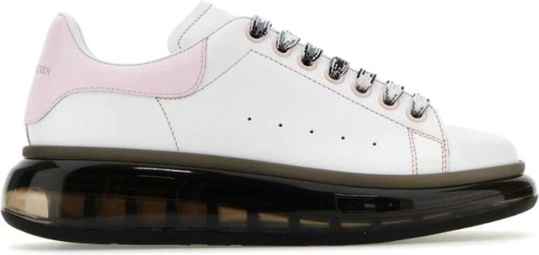 Alexander mcqueen Witte leren sneakers met roze hiel White Dames