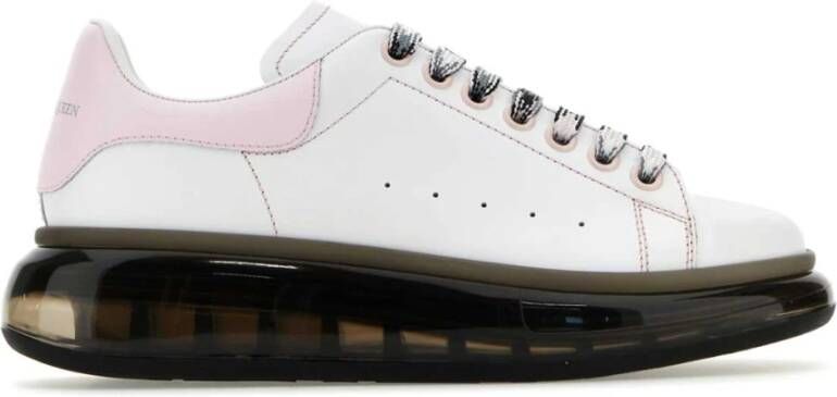Alexander mcqueen Witte leren sneakers met roze hak White Dames