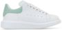 Alexander McQueen Witte Leren Sneakers met Zeegroene Hiel - Thumbnail 1
