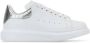 Alexander McQueen Witte Leren Sneakers met Zilveren Hiel - Thumbnail 1