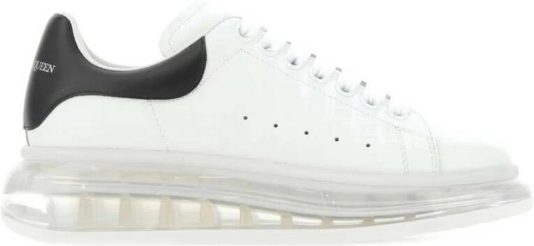 Alexander mcqueen Witte leren sneakers met zwarte hak Moderne stijl Wit Heren