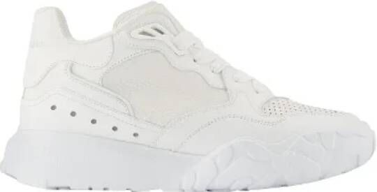 Alexander mcqueen Sportieve Wit Zilver Leren Tennisschoenen White Dames