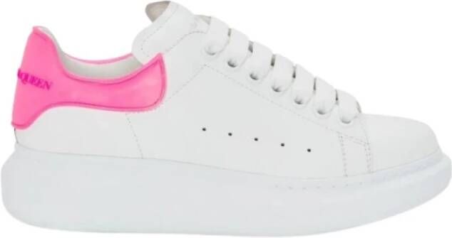 Alexander mcqueen Witte Leren Veterschoen met Glitter Hielstuk White Dames