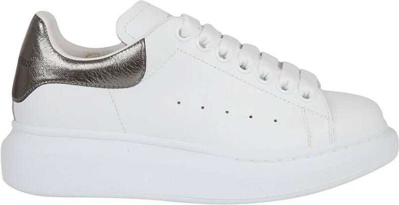 Alexander mcqueen sneakers oversized in wit leer en zilveren hak Meerkleurig Dames